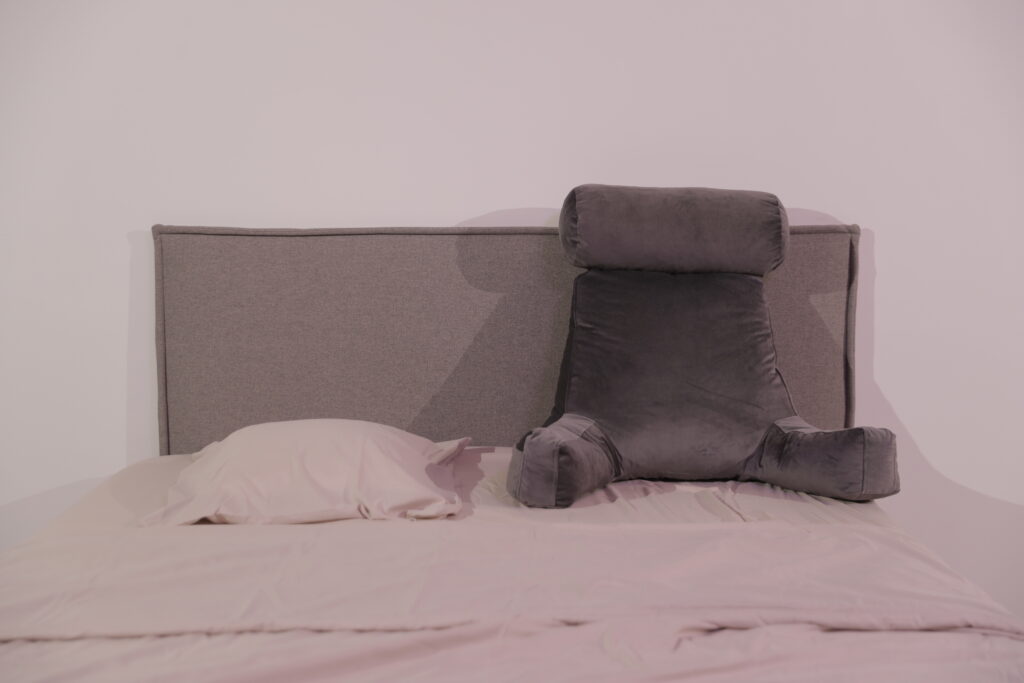 coussin de lecture sur un lit