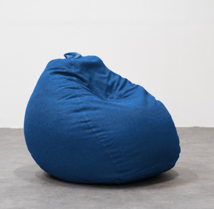 pouf poire bleu