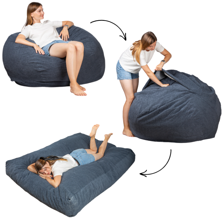 pouf lit convertible 2 en 1