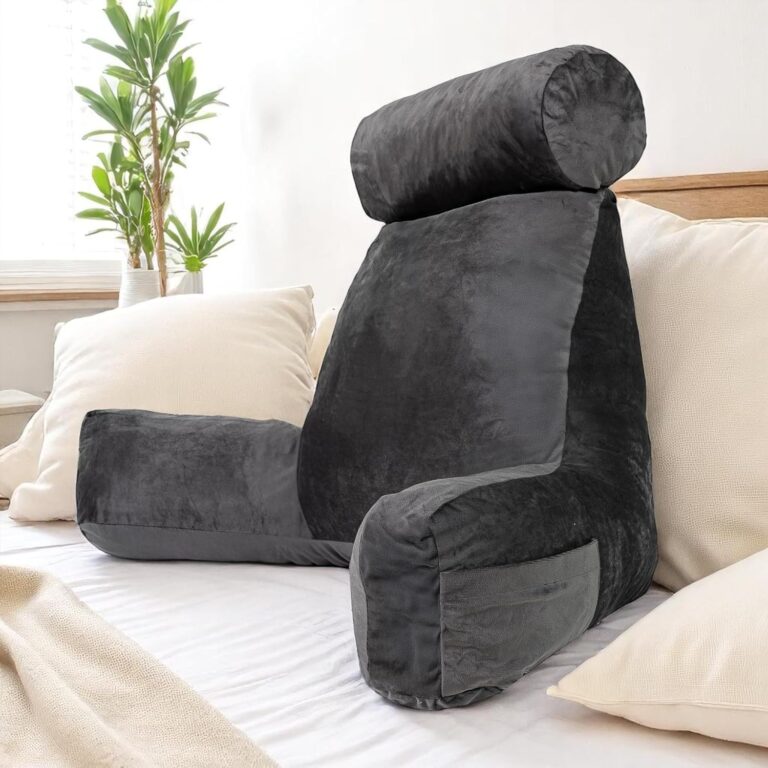Coussin de lecture velours gris
